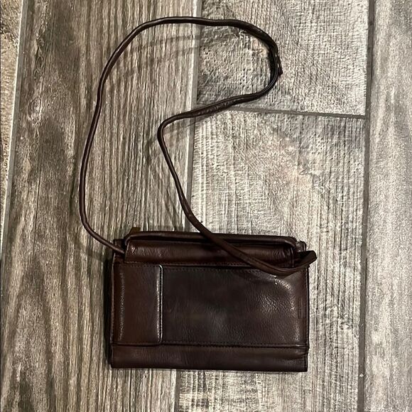 Vintage Fossil Brown Leather Bag/ clutch wallet - Picture 5 of 6